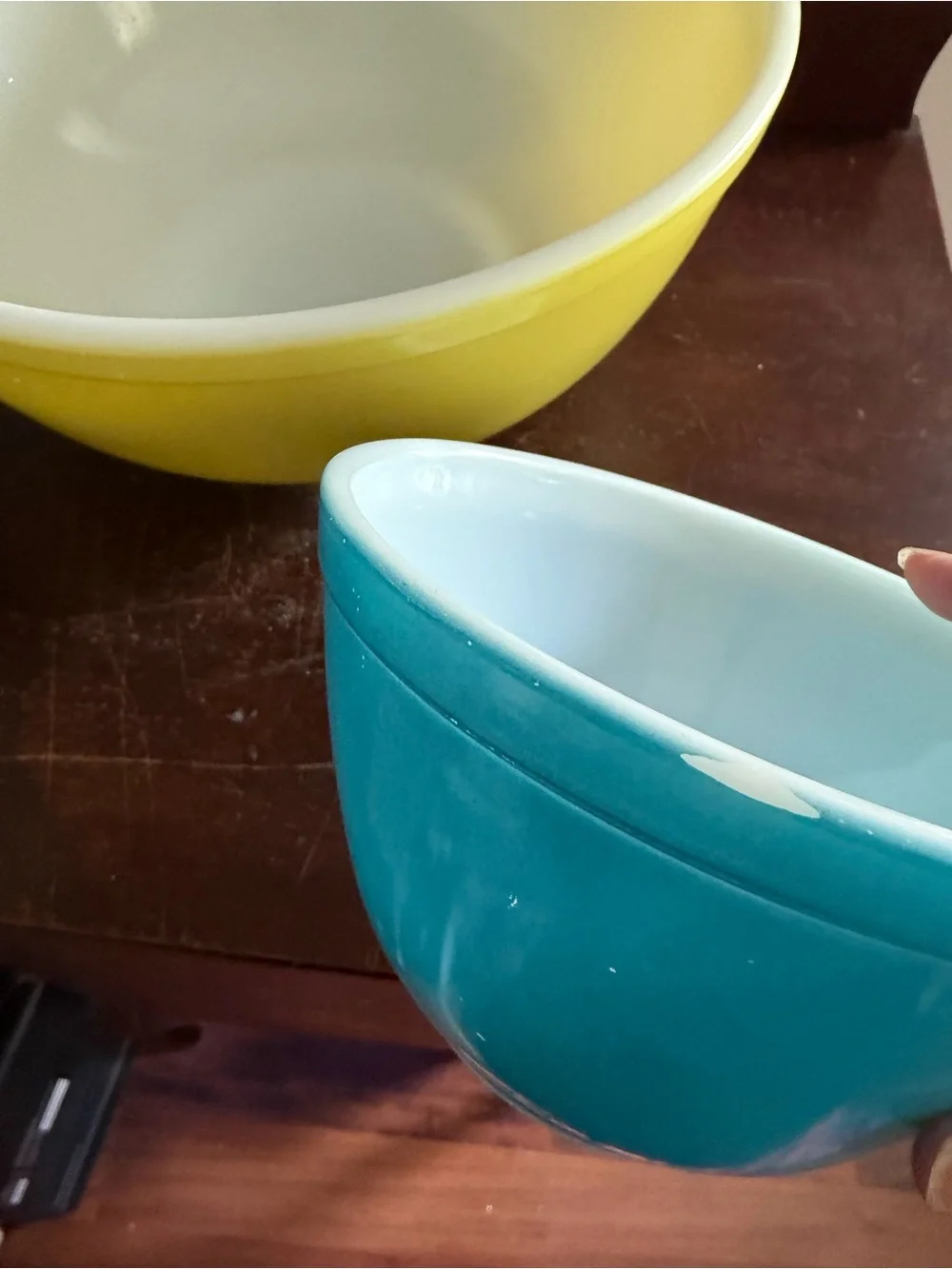 Pyrex Vintage Set Of 3 70’s Mixing Bowl #404 #403 #401 Yellow Green Blue